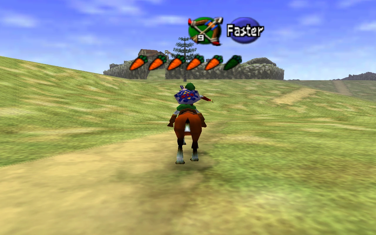 Cabalgando a Epona en Nintendo 64